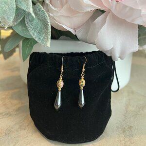 Black & Gold Fashion Hook Earrings